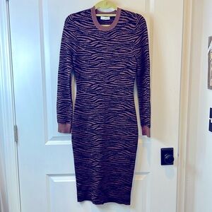 Express special collection animal print bodycon sweater dress